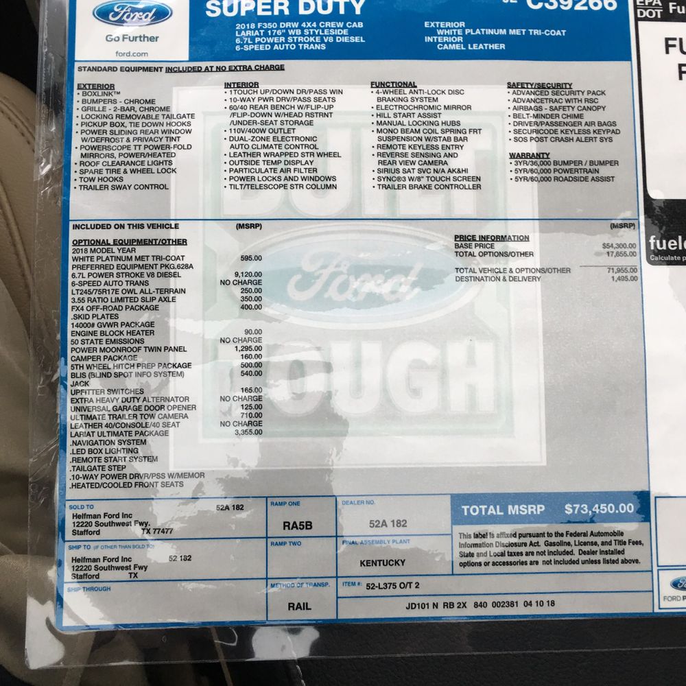 2018 Ford F350SD Lariat