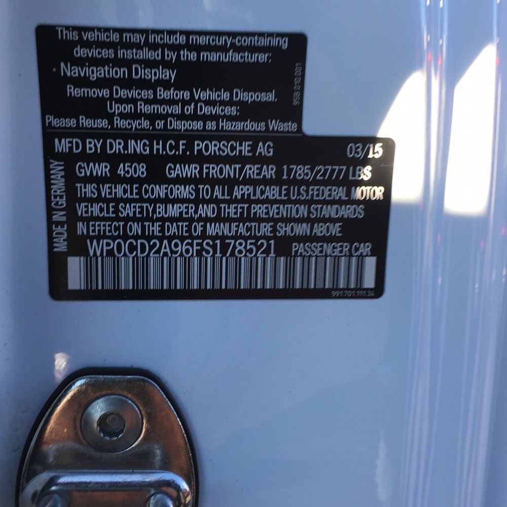 2015 Porsche 911 Carrera 4 Turbo S