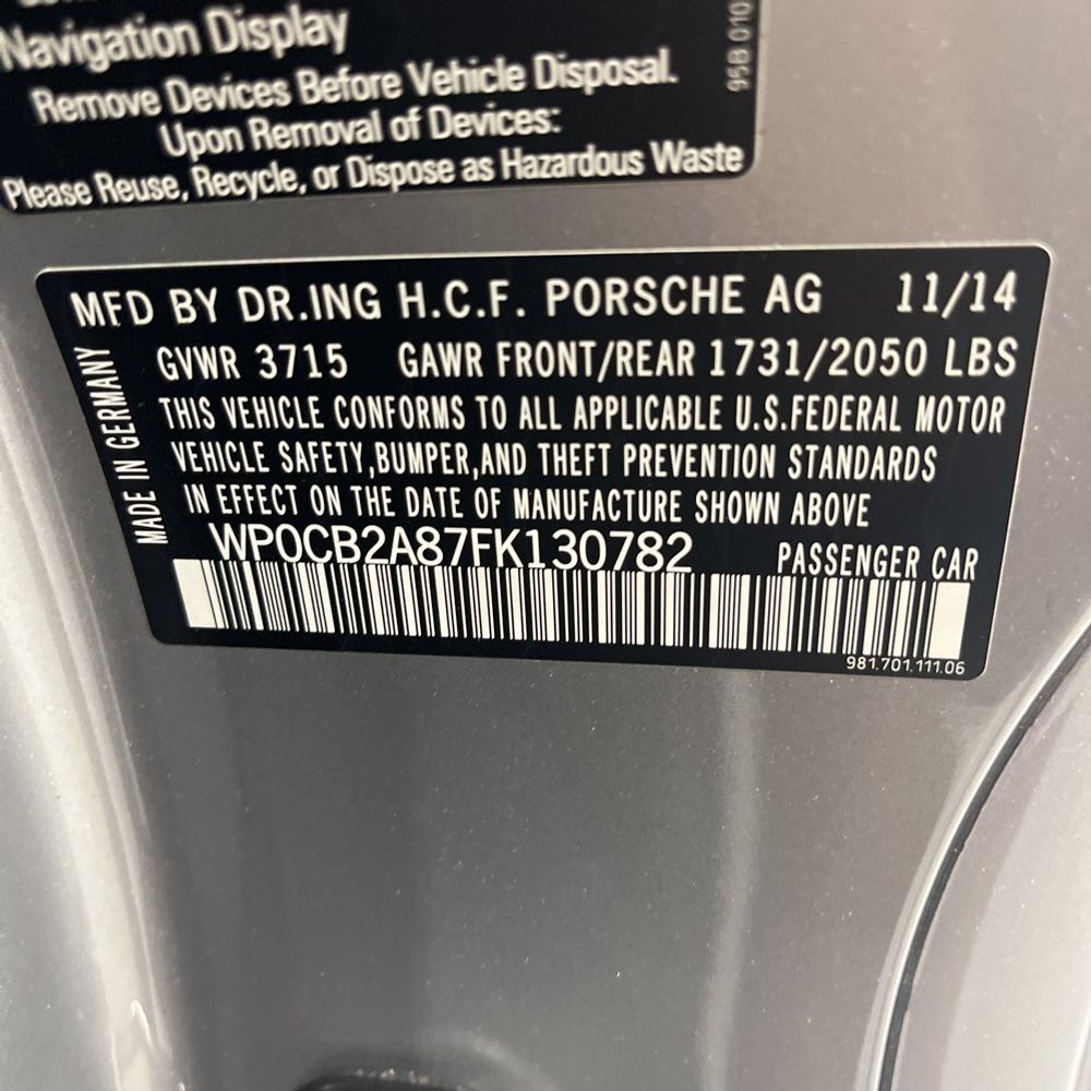 2015 Porsche Boxster S