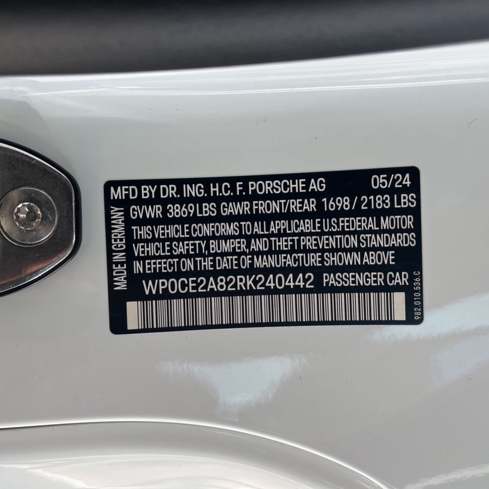2024 Porsche 718 Boxster Spyder RS