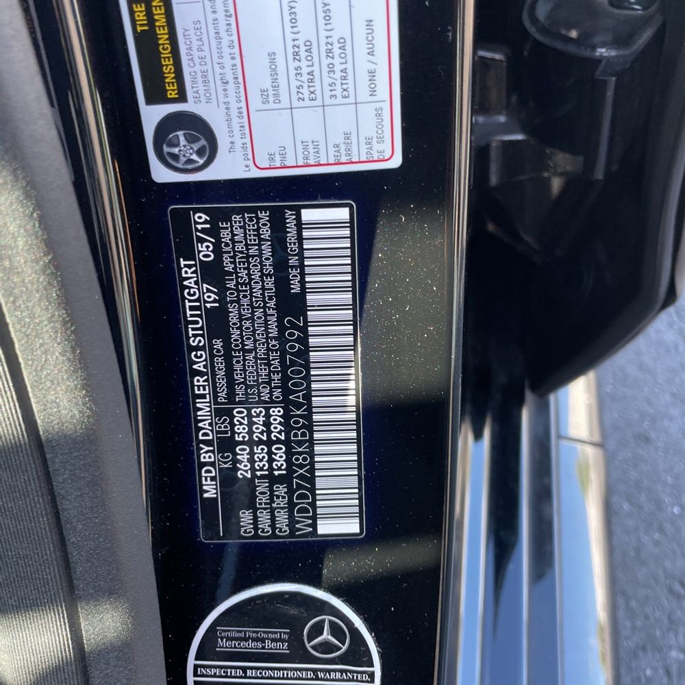 2019 Mercedes-Benz AMG GT 63 S