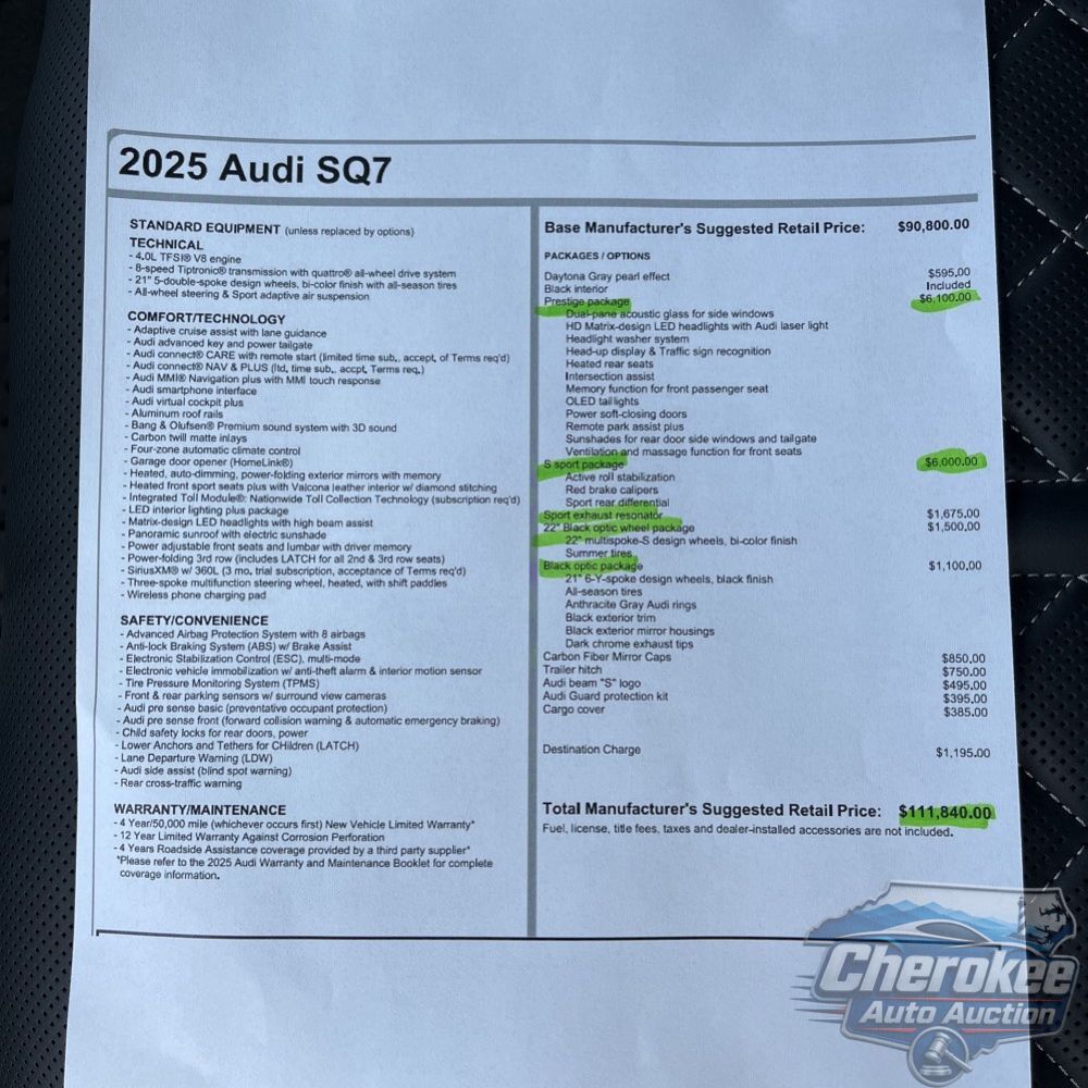 2025 Audi SQ7 Prestige