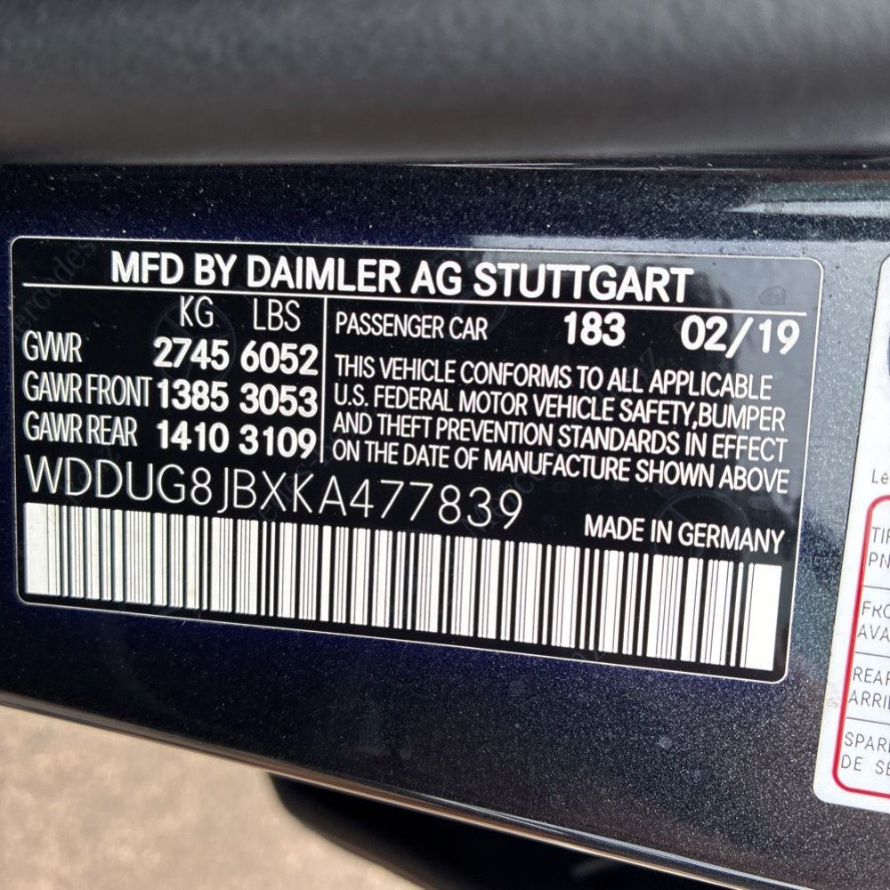 2019 Mercedes-Benz S-Class AMG S 63
